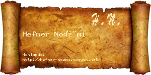 Hefner Noémi névjegykártya
